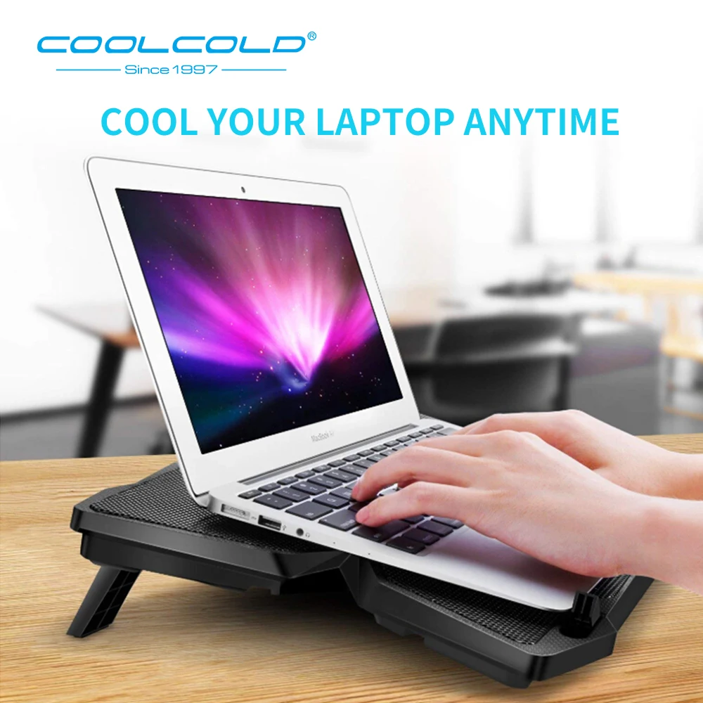 Di Raffreddamento del computer portatile Del Computer Portatile di Raffreddamento Pad Di Raffreddamento Del Computer Portatile Ventola di Raffreddamento Per Notebook a Velocità Regolabile con 4 Ventole per 14 "-17" del computer portatile