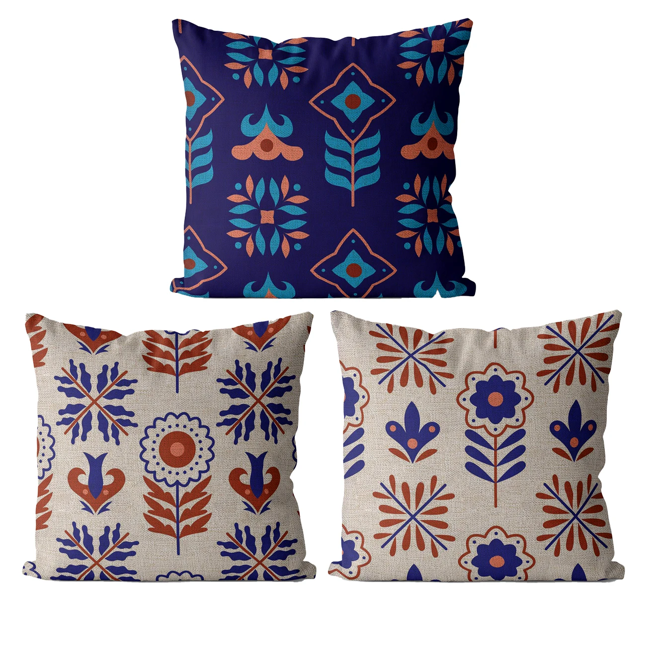 Vintage Flowers Cartoon pillowcase linen decoration cushion cover suitable for car sofa pillowcase 45cm*45cm