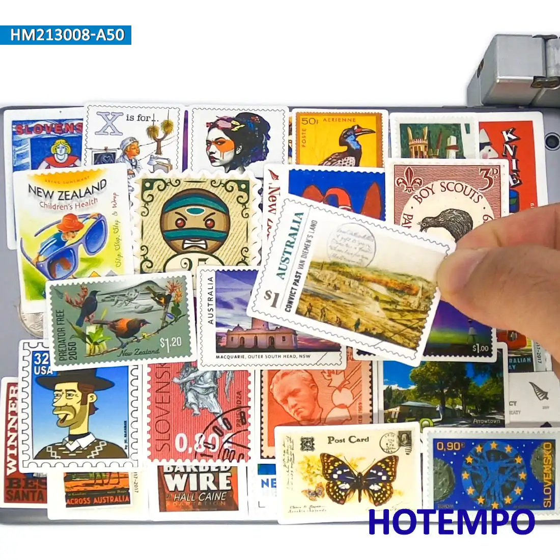 50pcs Mix National City Cultural Symbol Stamp Art Stickers for Kids Toys Phone Laptop Guitar Luggage Skateboard Bike Car Sticker