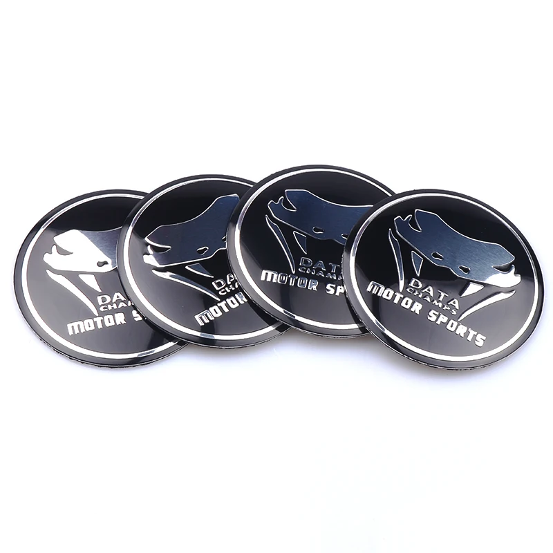 4Pcs Car Styling DATA CHAMPS Motor Sports Viper Emblem Wheel Hub Center Caps Stickers For Dodge SRT GTS Ram Charger Challenger