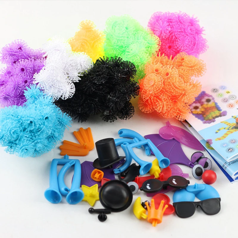 Magic Thorn Balls Construction Building Blocks Kids Children DIY Creative Interlocking Sticky Puff Balls Puzzle Assembling Toys