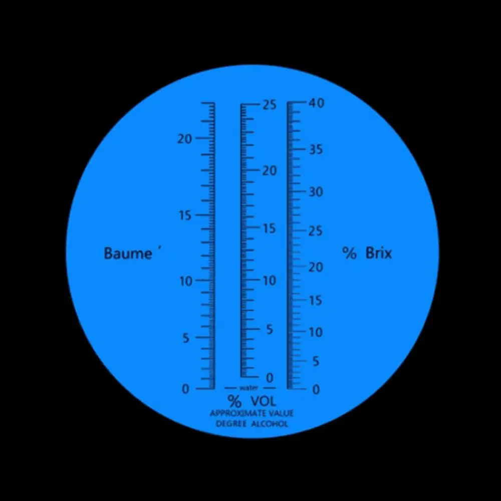 New Portable 3 In 1 Hand Held Grape & Alcohol Wine Refractometer (Brix, Baume and W25V/V Scales)