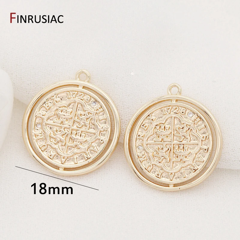 DIY Necklace Pendants Earrings Charms Jewelry Making Accessories  Gold Plated Commemorative Coin Pendant Wholesale