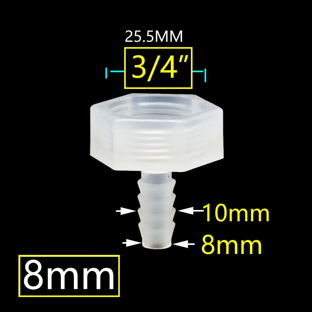 1/2 3/4 Cal żeńskie do 4/6/8/10/12/14/16/20/25mm złącze kolczaste rura Pvc łącznik Adapter systemu irygacji