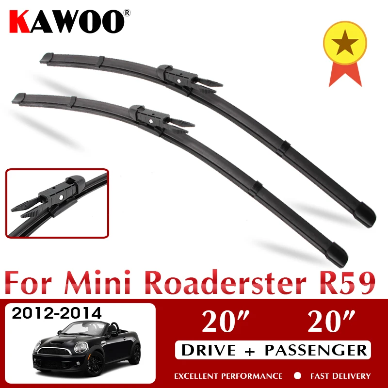 

KAWOO Wiper Front Car Wiper Blades For Mini Roaderster R59 2012-2014 Windshield Windscreen Window 20"+20" LHD RHD Pinch tab Arm