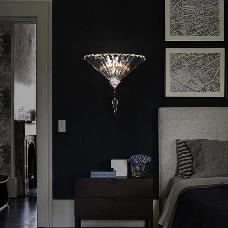 Phube Moderne Luxus-Wandleuchte aus Prismenglas mit Wassertropfen-Kristall-Wandlampe für Schlafzimmer, Wohnzimmer, Flur, Spiegel und Eingangsbereich – Detail 7