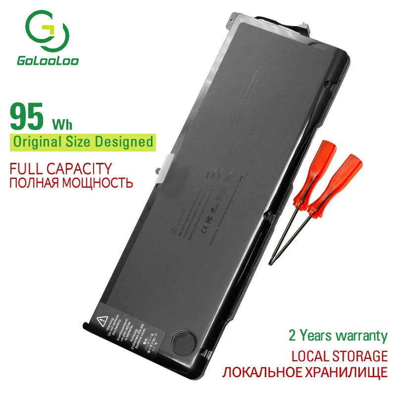 

Golooloo 10.95V 95WH A1383 Laptop Battery For Apple MacBook Pro 17" 2011 A1297 020-7149-A10 MC725LL/A MD311LL/A MB604LL/A + tool