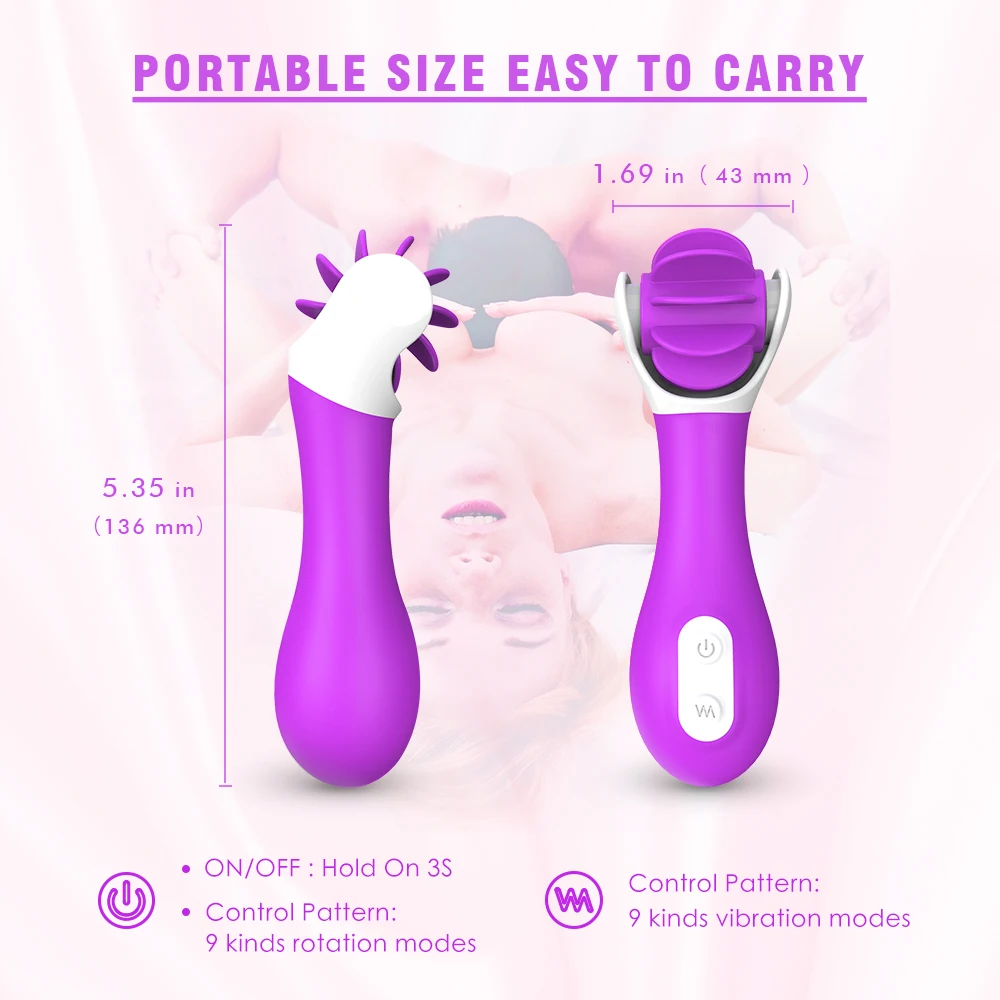 Oral Rotating Clitoris Stimulator G Spot Vibrator Rechargeable Dual Motor Tongue Vibrator Adult Sex Toy for Women Intimate Goods