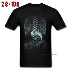 Creepy Alien Clothes Men T-Shirt Plus Size Men's T Shirt Male TShirts Camiseta Tshirt 3XL XS Tee Shirt Homme Summer Funky X-ray