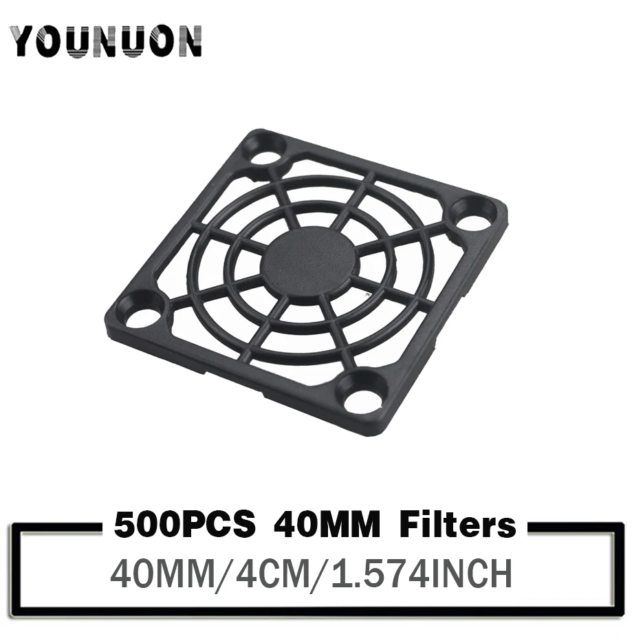 500PCS 40x40mm 4cm 40mm Cooling Fans Plastic Case Fan Dust Filter Guard Grill Protector Dustproof Cover PC Computer Fans Filter