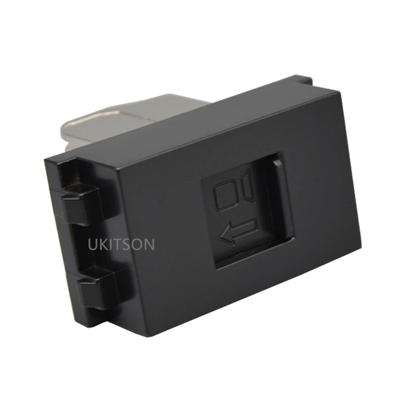 Black Color CAT7 CAT6A RJ45 LAN Module Slot 23x36mm Socket For 10GB Internet Faceplate Plug