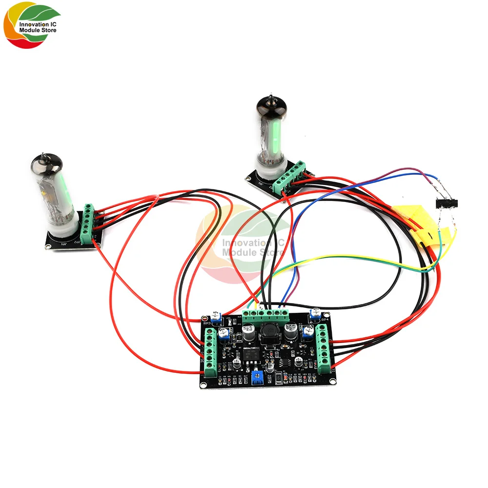 DC 12V 1A 6E2 Cat Eye Tube Indicator Driver Board Kit Dual-channel Fluorescent Level Indicator Driver Amplifier DIY Modification