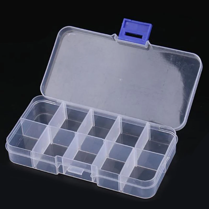 

5/10 Compartments Fishing Box Fishing Accessories Lure Hook Boxes Storage Bait Scissors High Strength Fishing Tackle Box