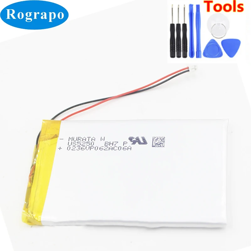 New Battery For PSP RETRO GAME RG350 RG350M Game Player Accumulator 3.7V 3200mAh Replacement Batterie 2-wire Plug+tools