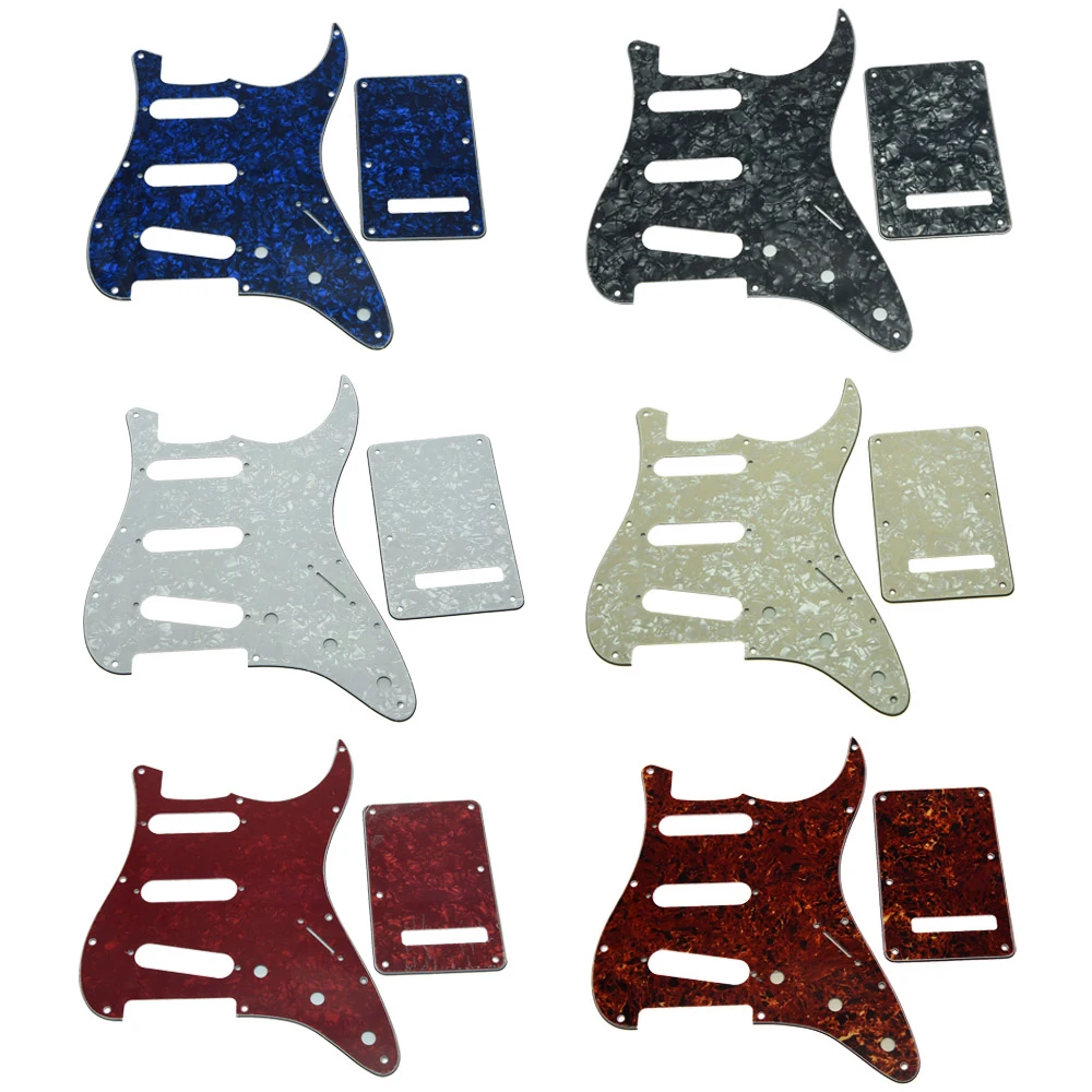 Dark Brown Tortoise Vintage 11 Holes SSS Guitar Pickguard Scratch Plate Back Plate Cover for ST Start Guitar Part Black Pearl