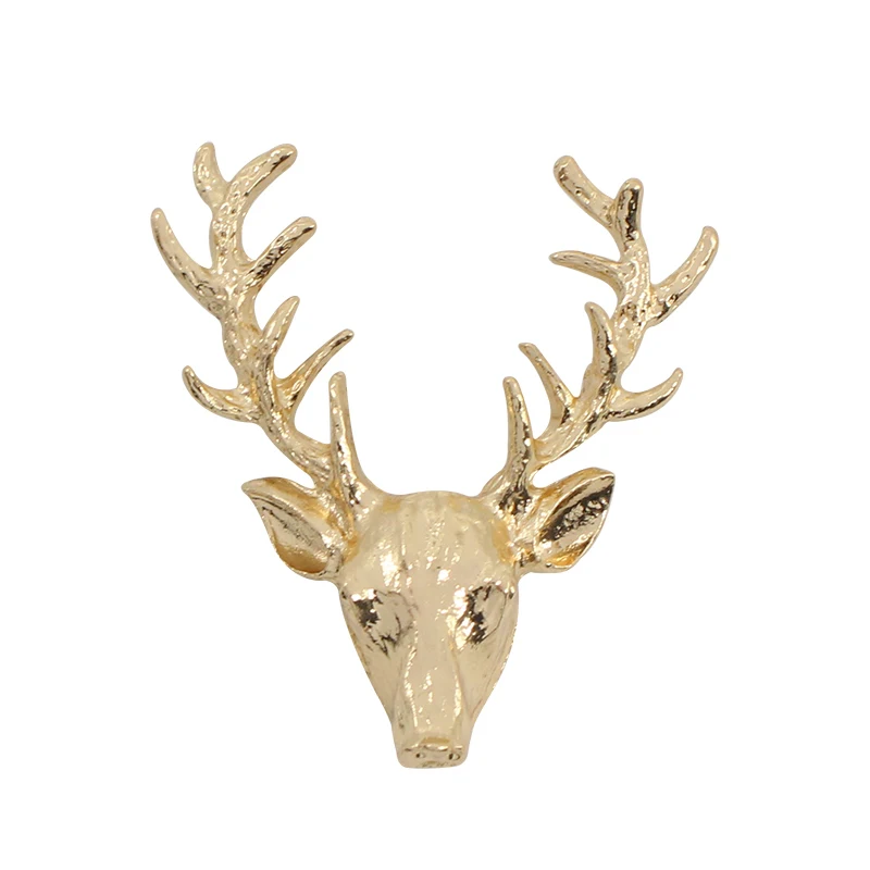 Fashion Deer Head Pin Brooch Suit Accessories for Men European Reindeer Animal Brooches Party Jewelry Christmas Gifts 2024