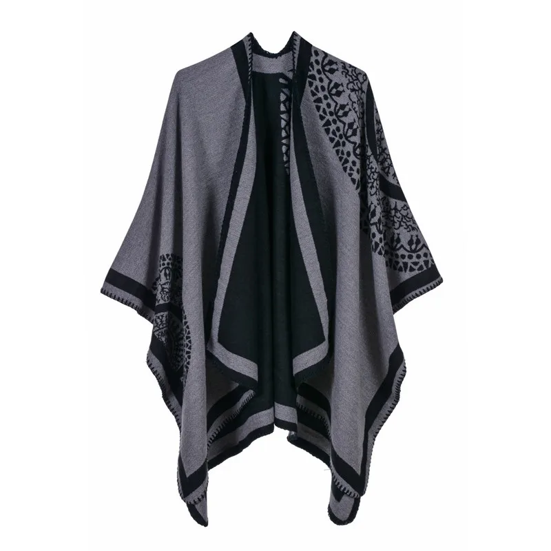 Luxus Marke Ponchos Mantel 2022 Kaschmir Schals Frauen Winter Warme Schals und Wraps Pashmina Dick Capes Decke Femme Schal