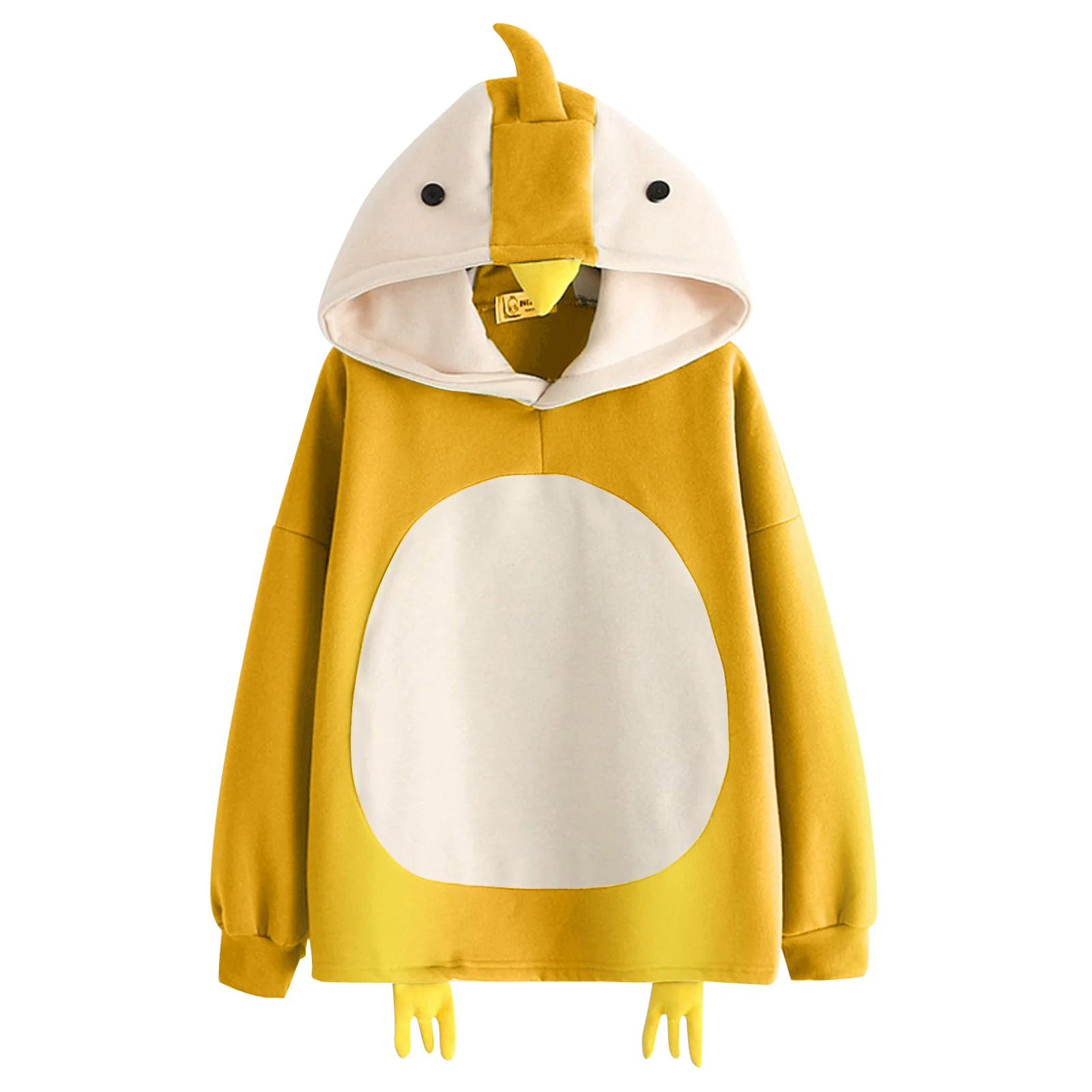 Winter Autumn New Woman 2021 Harajuku Fashion Cartoon Cute Chicken Plush Long Sleeve Hoodies For Female Pullover Top