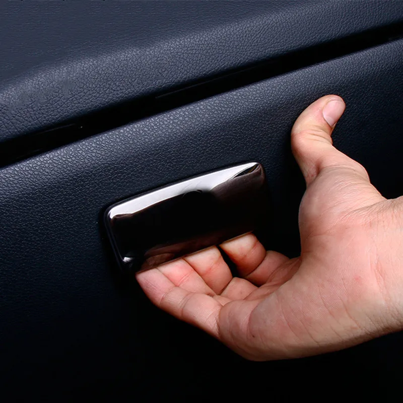 Stainless Steel Car Co-pilot Glove Box Switch Panel Decoration Sticker Trim For Mercedes Benz CLA C117 GLA X156 A Class Decals