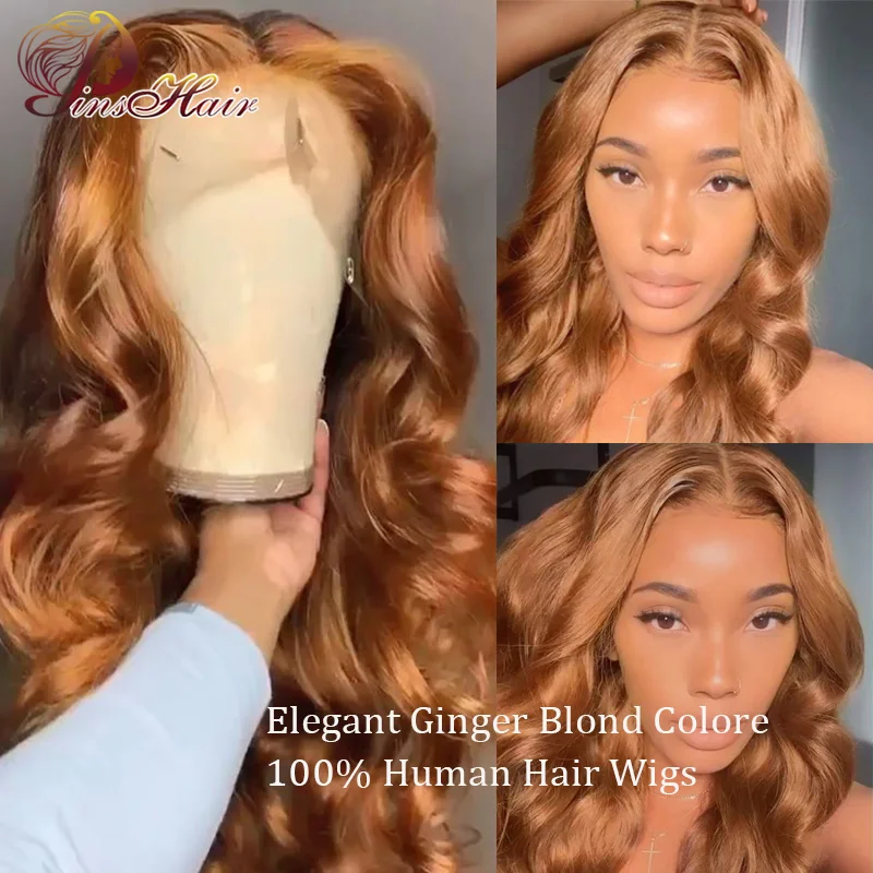 Perruques Lace Front Wig péruviennes naturelles, perruques Lace Front Wig, Body Wave, cheveux humains rouges, blonds, perruques Remy pour femmes