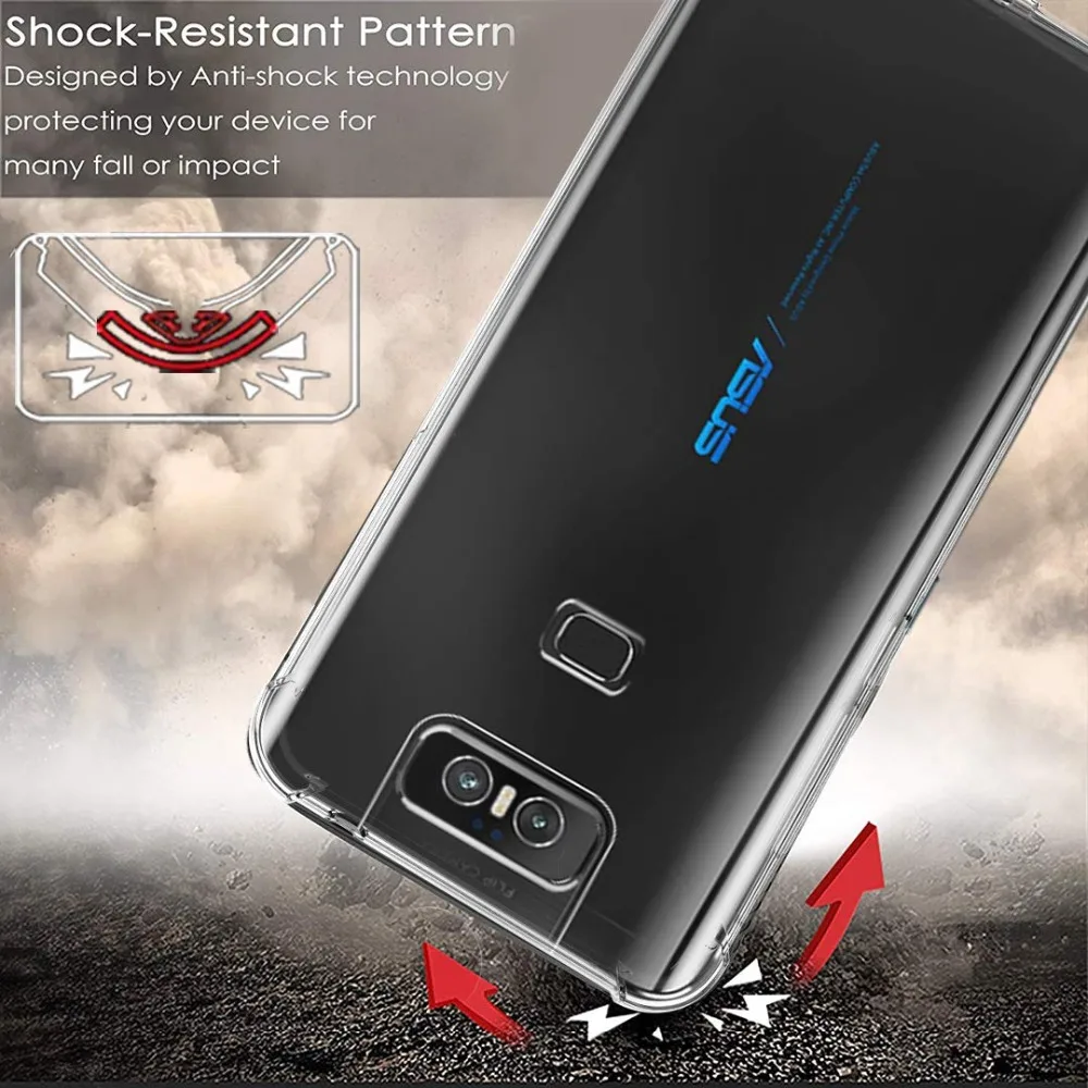 For Asus ZenFone 6 2019 ZS630kl Cover ZenFone ZS630kl Case Heavy Duty Drop-proof Armor Soft TPU Clear Case for ZenFone 6Z