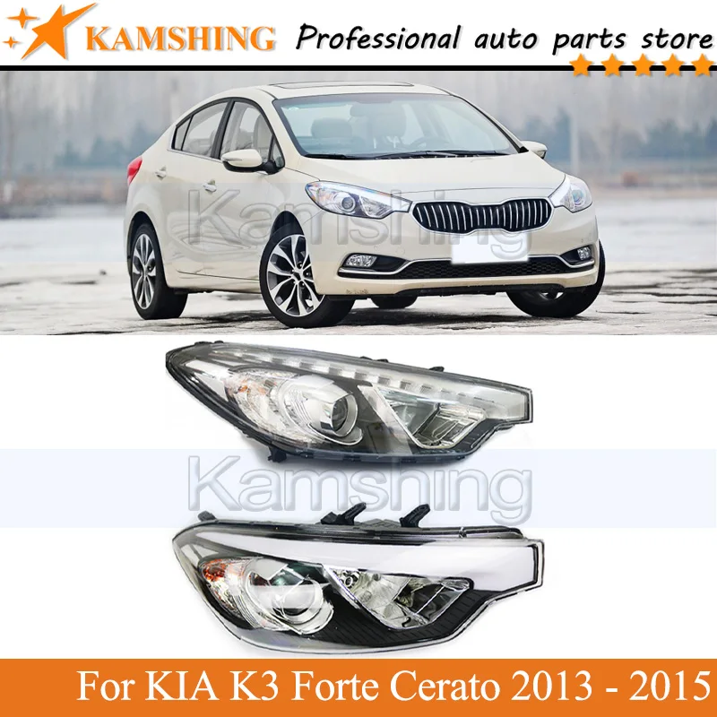 

Kamshing LED Front bumper head light lamp For KIA K3 Forte Cerato 2013 2014 2015 head lamp light headlamp Front bumper headlight