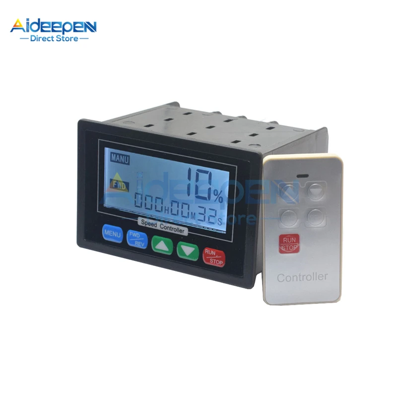 DC 10-55V LCD Digital Display PWM DC Brushed Motor Speed Controller With Timing Limit Function Remote Control 12V 24V 36V 48V