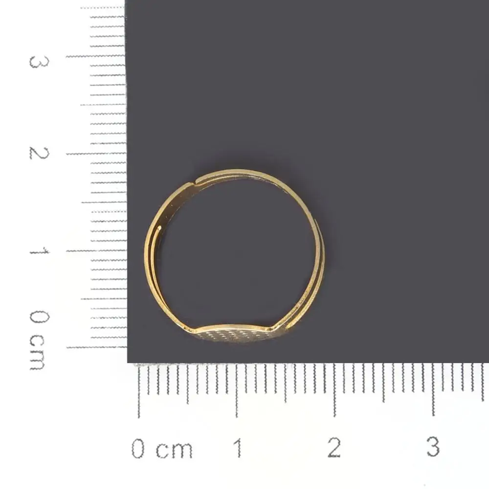 40Pcs Open Ring Circle With Pad Adjusted 18mm Flat Ring Base Gold Silver Bronze Plated For Jewelry Making
