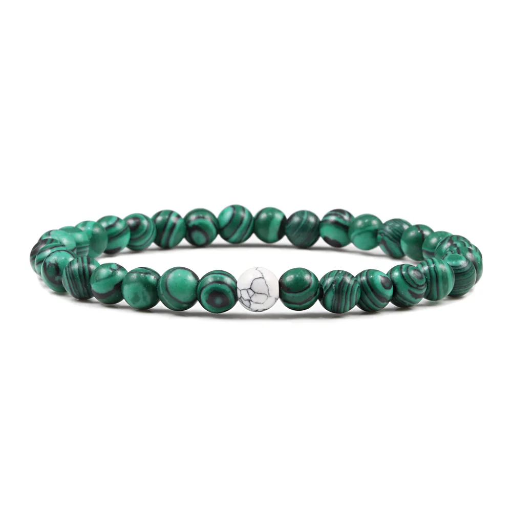 1-2PCS Natural Lava Stone Beaded Bracelets Set