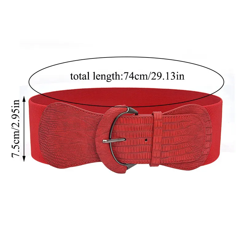 Fashion Women Wide Elastic Waist Belt Dress Belt Accessories Stretch Elastic Wide Corset Waist Metal Buckle Female Cummerbund