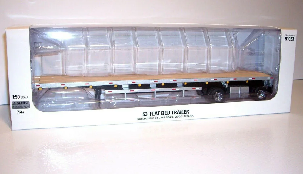 NEW 1/50 Scale 53\' Flat Bed Trailer in Silver Trailer Only by Diecast Masters #91023 for collection