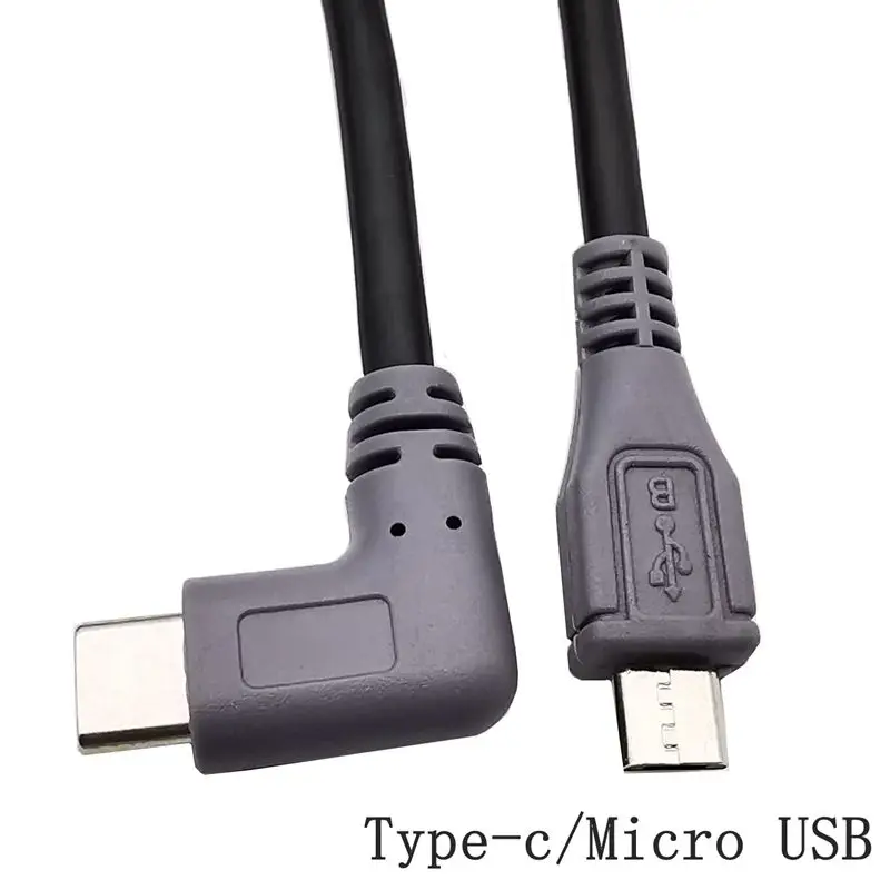 90 Right Angled USB Type C 3.1 Male To Mini USB 5 Pin Micro Male Plug Converter OTG Adapter Lead Data Cable For Mobile VR Mac