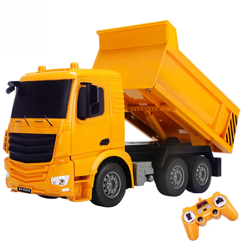 2.4G Boys Toy Car RC Dump Truck Simulated Engineering Vehicle Tipper Children Beach Toy Tool Good Birthday Christmas Gift