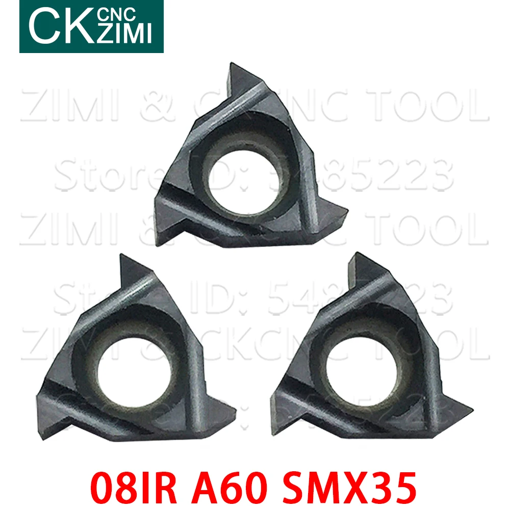10 Pcs 08IR A60 SMX35 Karbida Sisipan Uliran Mengubah Alat CNC Alat Sisipan Ulir Mengubah Insert untuk Stainless Steel