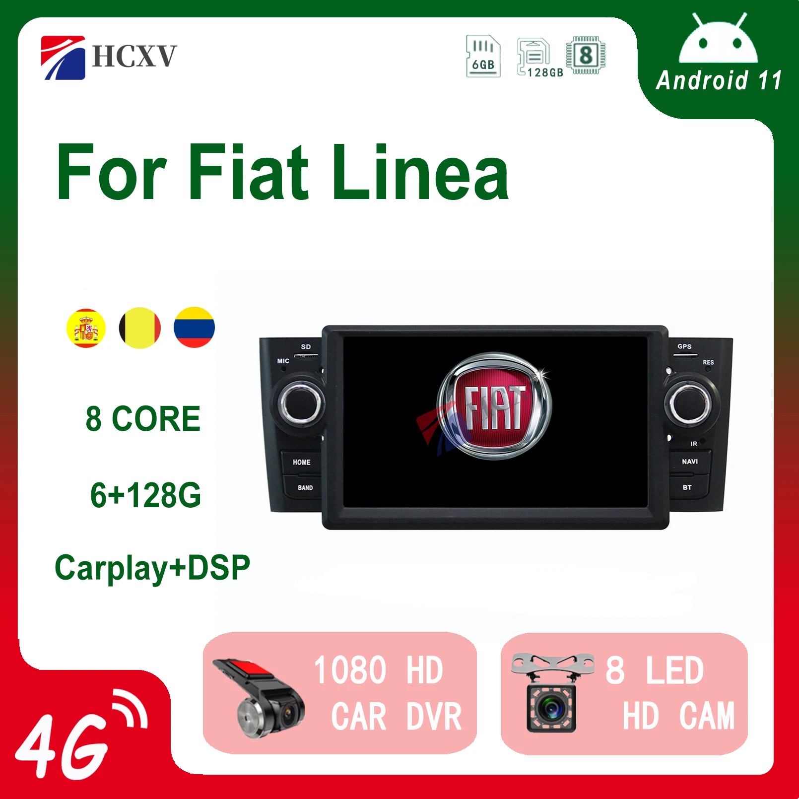 

HCXV Android Car Radio Stereo For Fiat Linea 7’’ Android Stereo Car Navigation Multimedia System Dvd Player Audio Gps Autoradio