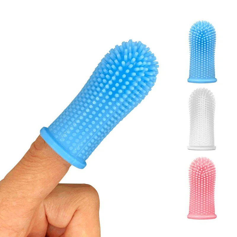 Pet Finger Toothbrush Cat Dog Brush Bad Breath Tartar Care Tool Innovation 360 Degree Clean Silicone Gloves Pet Supplies