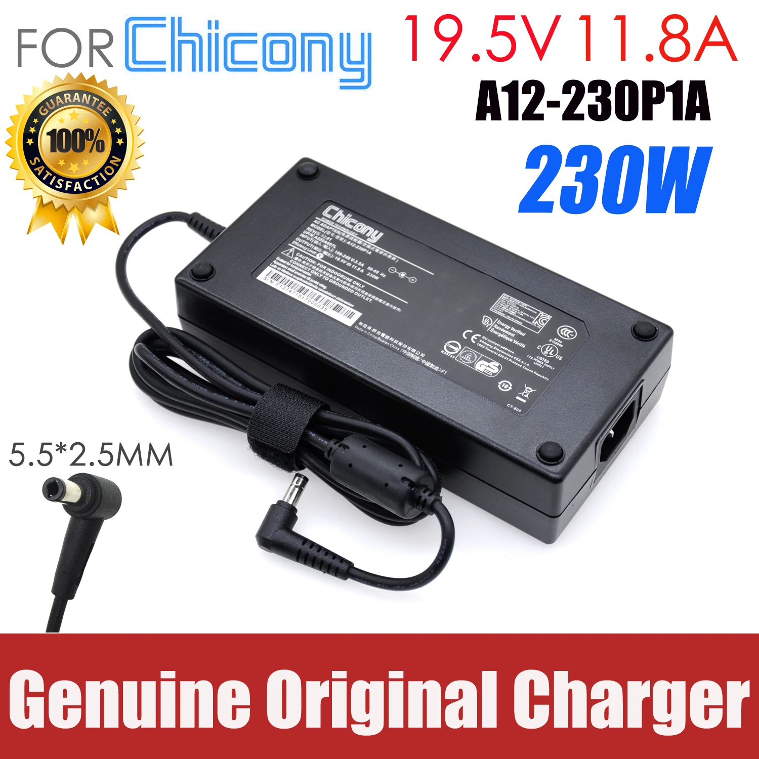 Echt A12-230P1A 19.5V 11.8A 230W Oplader Adapter Chicony ADP-230EB T A17-230P1A Voor Clevo P671HS-G ZX8-CR5S1 Ac Adapter