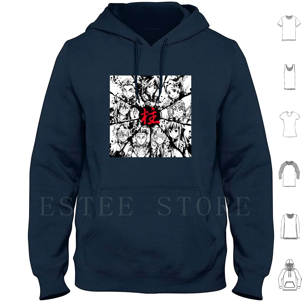 Demon Hoodie Long Sleeve Demon Kimetsu No Yaiba Pillier Tomiyoka Giyuu Tanjirō Kamado Nezuko Agatsuma Inosuke Hashibira