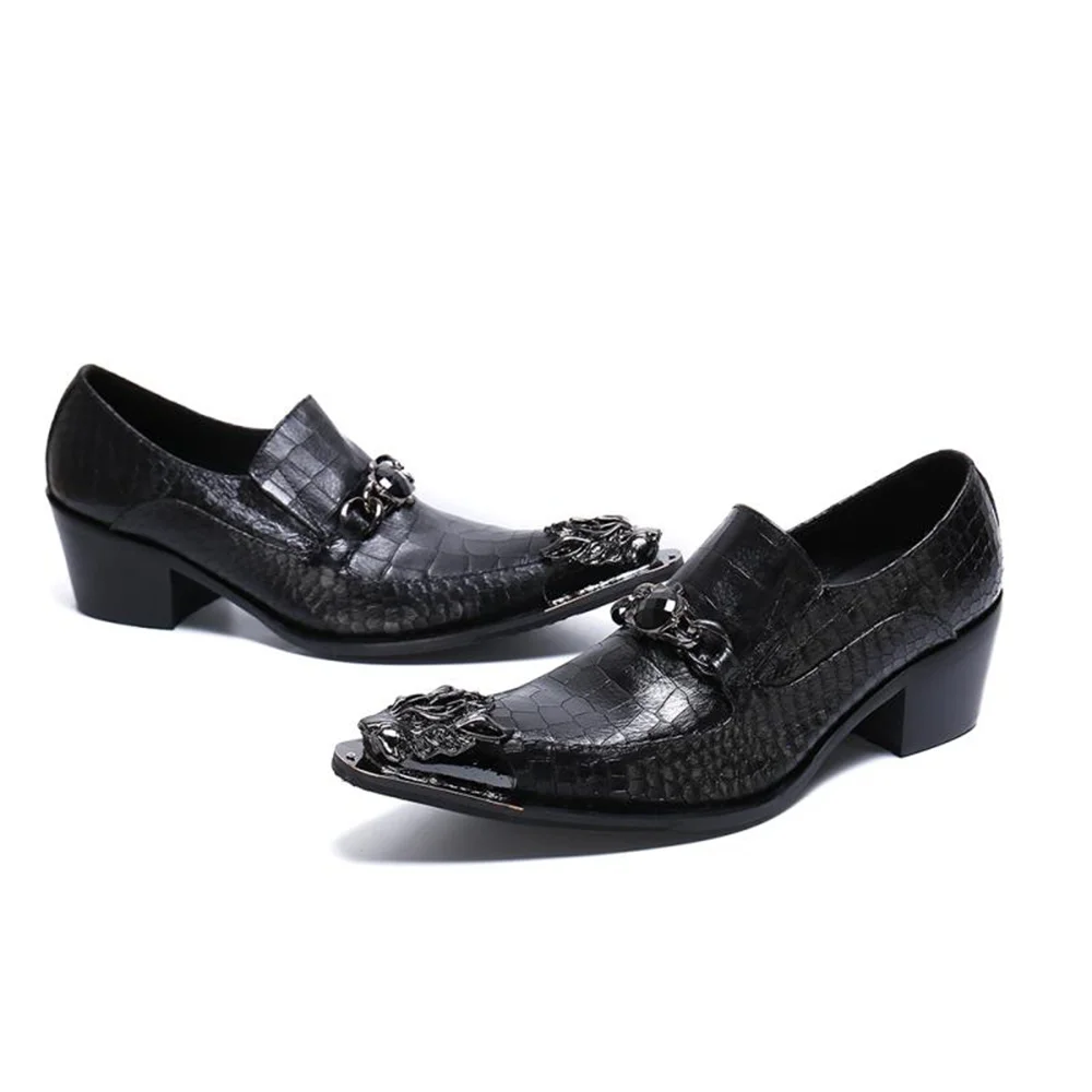 

2021 New Dress Shoes Black Genuine Leather Patent Italian Vintage Slip On Loafers Mens Brogue Office Shoes