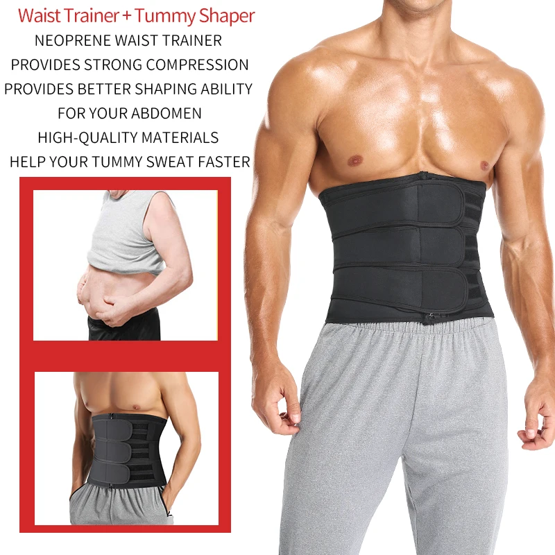 Men Waist Trainer Abdomen Reducer Modeling Belt Slimming Body Shaper Girdle Sweat Trimmer Belly Shapers Shapewear Tummy Fitness
