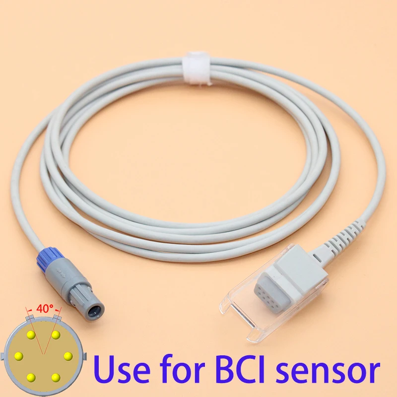 2.4m SpO2 sensor adapter/extensoin cable for contec cms7000/8000/9000 monitor,Apply to BCI and digital SpO2 probe.