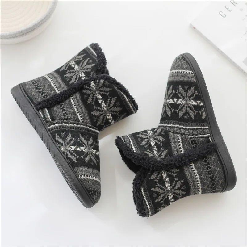 Winter Women Slippers Cotton Home Shoes Couples Lovers Wool Warm Plush Indoor Floor Slippers Non-slip Men Soft Shoes