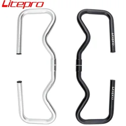 Litepro Bicycle Butterfly Handlebar 25.4mm 22.2mm 490mm Aluminum Alloy Steerer Handlebar For Brompton P Handlebar