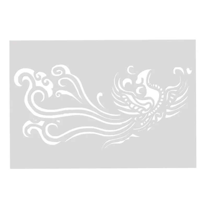 2pc Dragon Phoenix Pattern Painting Template Stencils For Wall Scrapbooking Diary Stamp Album Coloring Embossing Decor Reusable