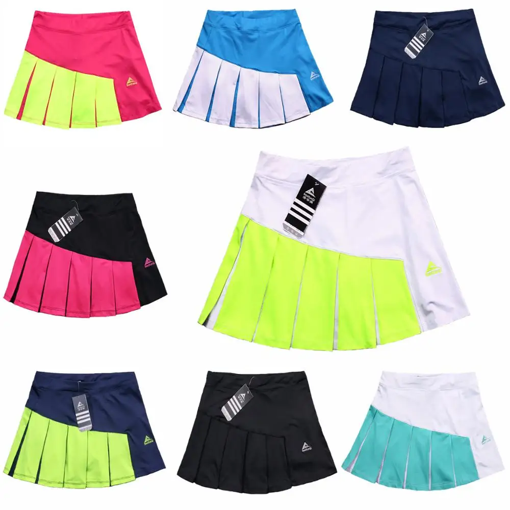 Girls Tennis Skorts with Built In Short , Top Quality Patchwork Thick Material Athletic Yoga Badminton Skirt Women Tennis Shorts