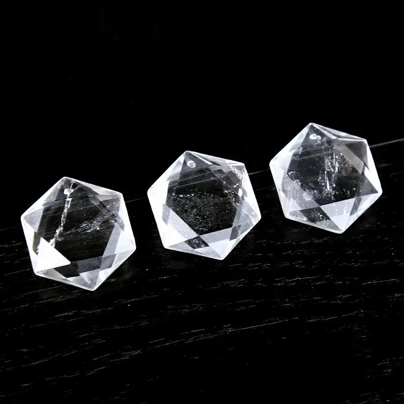 1pcs Natural white crystal six - star pendant  male and female crystal jewelry divination energy healing stone