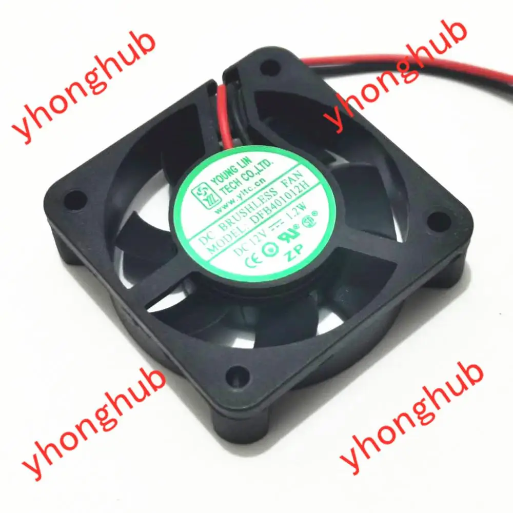 

YOUNGLIN DFB401012H DC 12V 1.2W 40x40x10mm 2-wire Server Cooling Fan