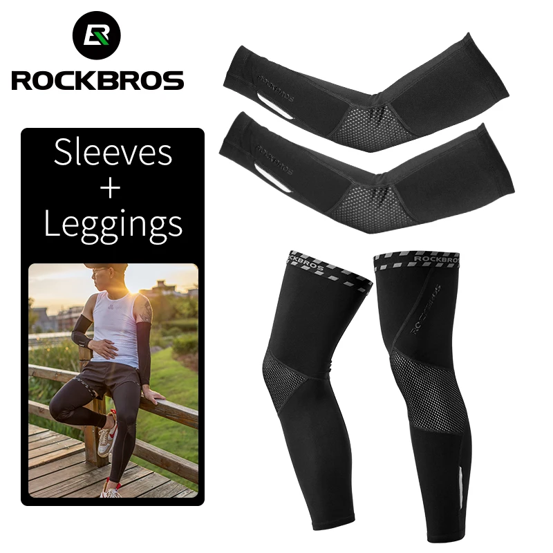 ROCKBROS Fleece Warm Cycling Arm Sleeves Winter Breathable Arm Covers For Fitness Outdoor Sports Running Basketball Arm Warmers
