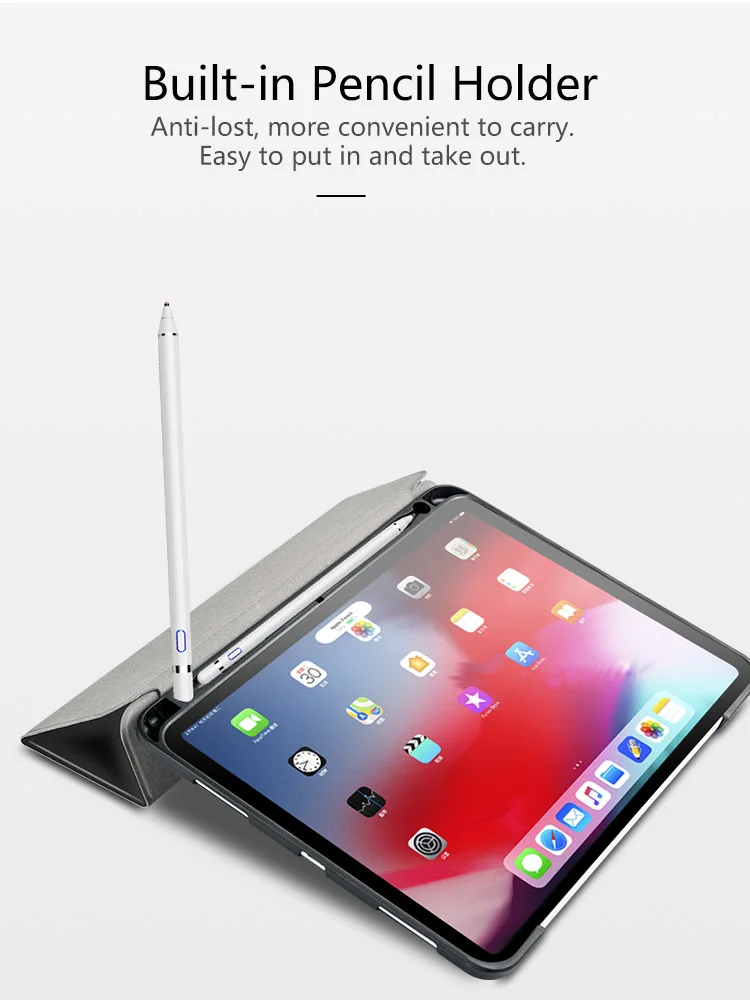 Capa inteligente para ipad pro 11 2018, capa com suporte de caneta, tpu macio, 11 polegadas, 2018
