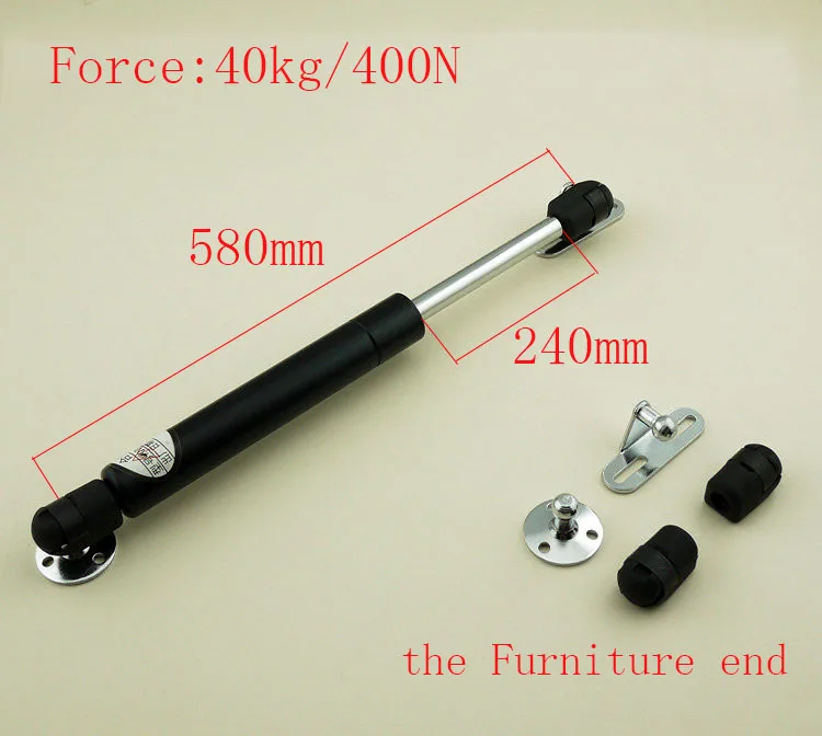 Free shipping 580mm central distance, 240mm stroke, pneumatic Auto Gas Spring, Lift Prop Gas Spring Damper the Furniture end